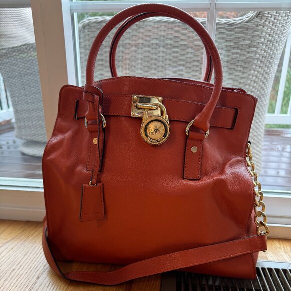 Michael Kors Large Hamilton Tote- Orange - Picture 1 of 8